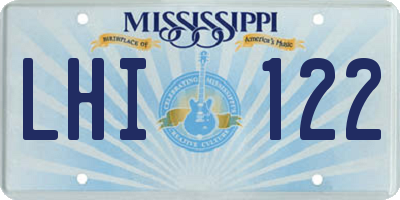 MS license plate LHI122