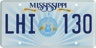 MS license plate LHI130