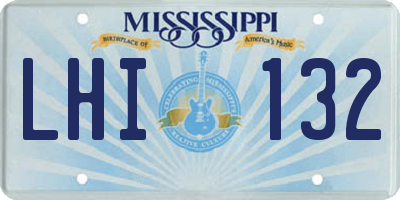MS license plate LHI132