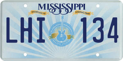 MS license plate LHI134