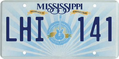 MS license plate LHI141
