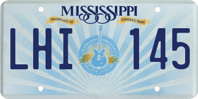 MS license plate LHI145