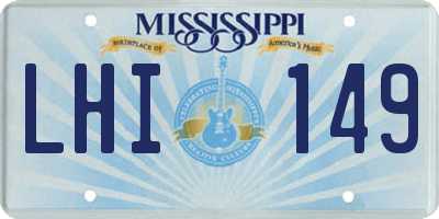 MS license plate LHI149