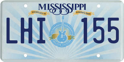 MS license plate LHI155
