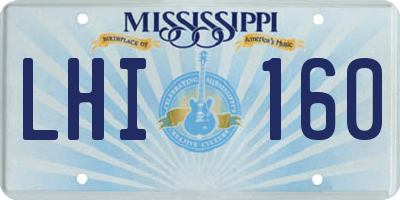 MS license plate LHI160