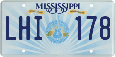 MS license plate LHI178