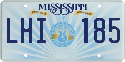 MS license plate LHI185