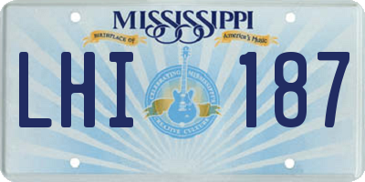 MS license plate LHI187