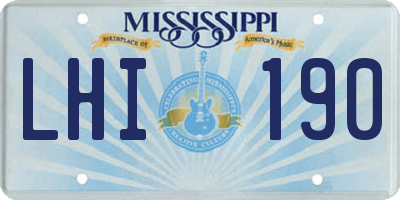 MS license plate LHI190