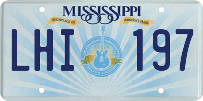 MS license plate LHI197