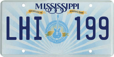 MS license plate LHI199