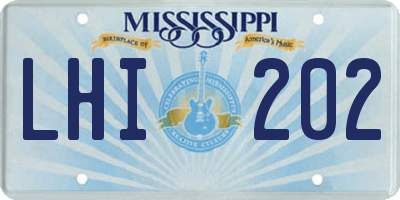 MS license plate LHI202