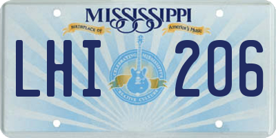 MS license plate LHI206