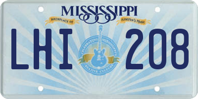 MS license plate LHI208