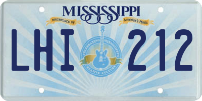 MS license plate LHI212