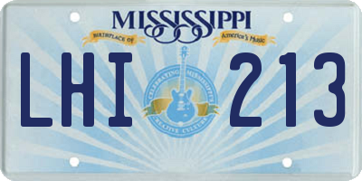 MS license plate LHI213
