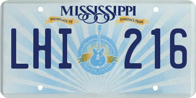 MS license plate LHI216