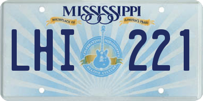 MS license plate LHI221