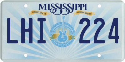 MS license plate LHI224