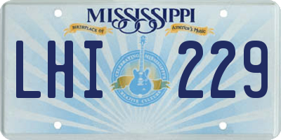 MS license plate LHI229