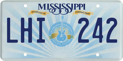 MS license plate LHI242