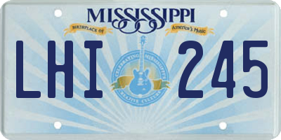 MS license plate LHI245