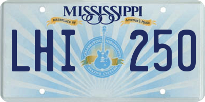 MS license plate LHI250