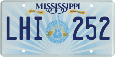 MS license plate LHI252