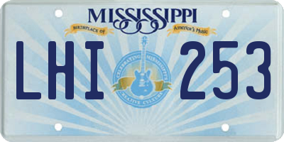MS license plate LHI253