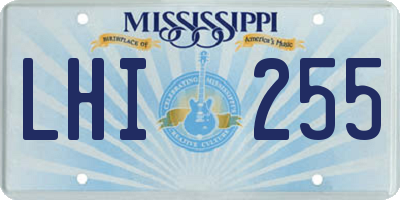MS license plate LHI255