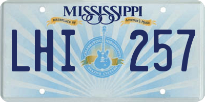 MS license plate LHI257
