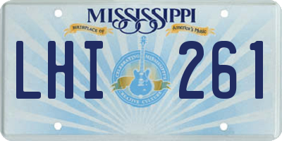 MS license plate LHI261