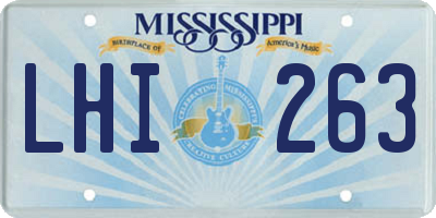 MS license plate LHI263