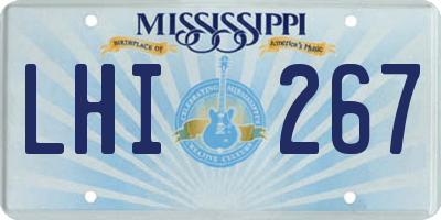 MS license plate LHI267