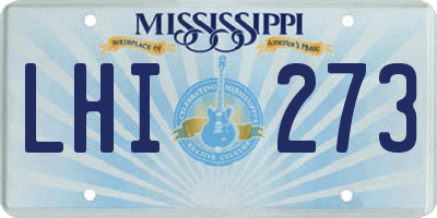 MS license plate LHI273
