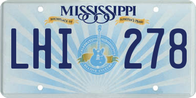 MS license plate LHI278