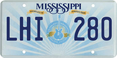 MS license plate LHI280