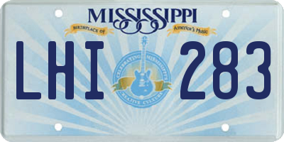 MS license plate LHI283