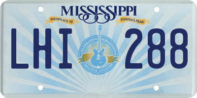 MS license plate LHI288