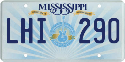 MS license plate LHI290