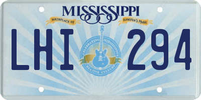 MS license plate LHI294