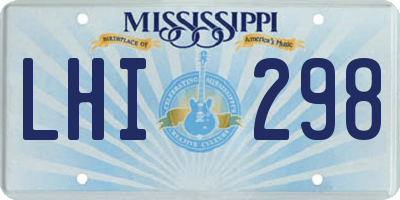 MS license plate LHI298