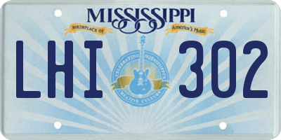 MS license plate LHI302
