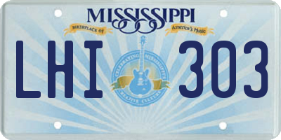 MS license plate LHI303