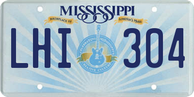 MS license plate LHI304