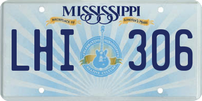 MS license plate LHI306