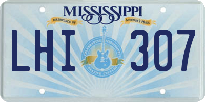 MS license plate LHI307