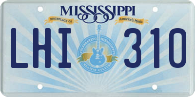 MS license plate LHI310