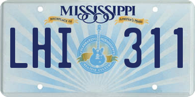 MS license plate LHI311