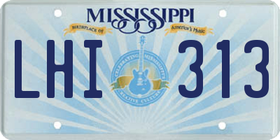 MS license plate LHI313